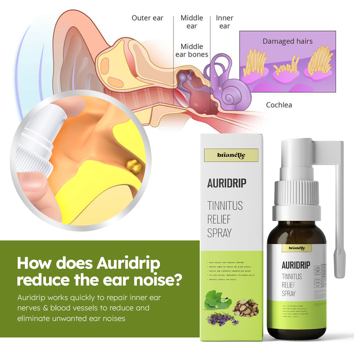 Brianelle™ Auridrip Tinnitus Relief Spray 🌟Best Deals🌟