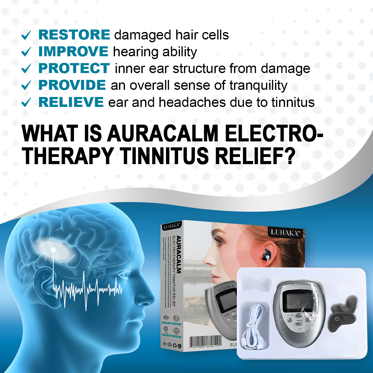 Luhaka™ Auracalm Electrotherapy Tinnitus Relief